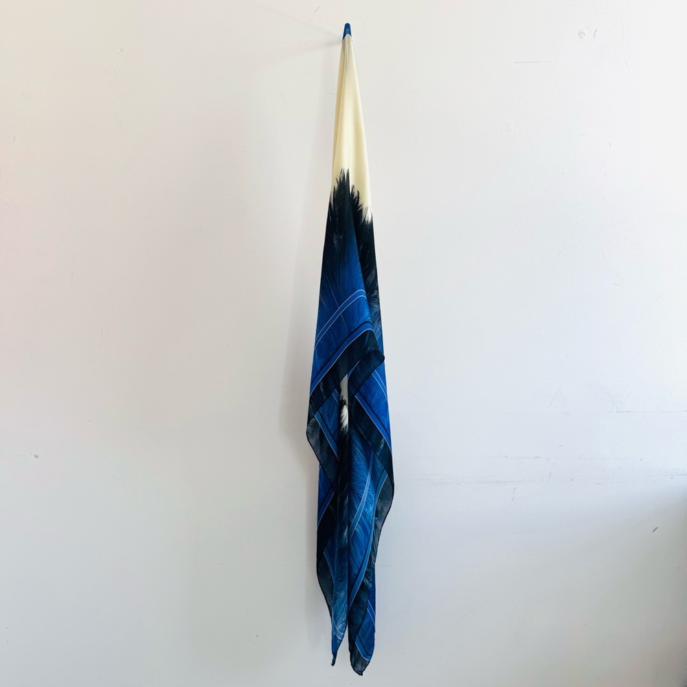 Roberto Cavalli bright blue silk Scarf - Picture 11 of 13